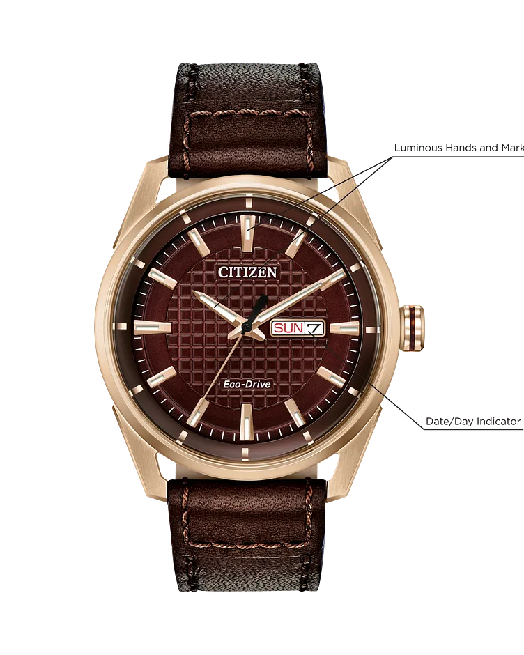 Citizen CTO Eco-Drive Rose Gold Brown Dial Stainless Steel Watch Citizen CTO Eco-Drive Rose Gold Brown Dial Stainless Steel Watch